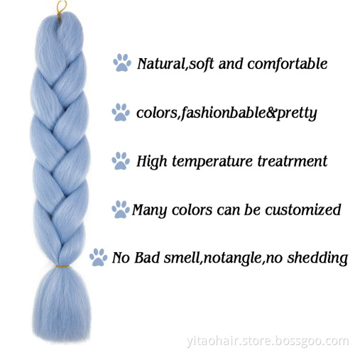 Lowest price Ombre Braiding Hair Light blue ombre red Braiding hair Jumbo Braids Synthetic Hair Extensions